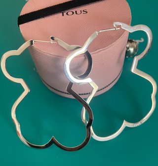 Pendientes Tous silueta Oso Plata