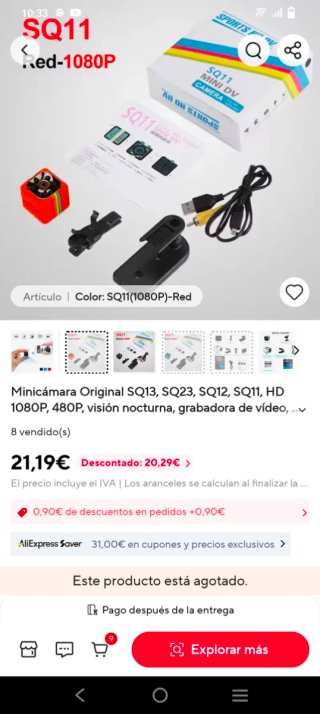 Mini Cámara SQ11 HD DV