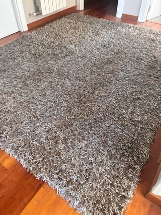 Alfombra Shaggy Marrón y Gris