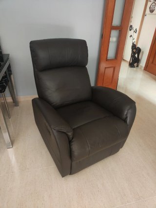 Sillón reclinable polipiel negro
