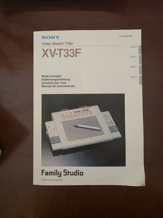 Sony XV-T33F Video Sketch Titler PAL