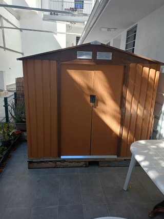 Caseta Jardín Metal Marrón