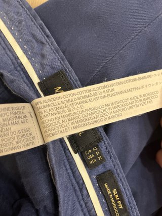 Pantalones de vestir azul hombre Talla 40