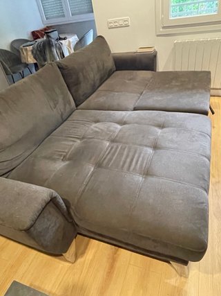 Sofá-cama chaise longue gris