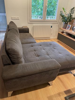 Sofá-cama chaise longue gris