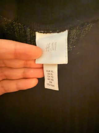 Jersey canalé H&M cuello alto negro Talla XL