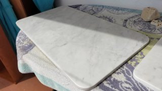 2 Tablas de mármol blanco