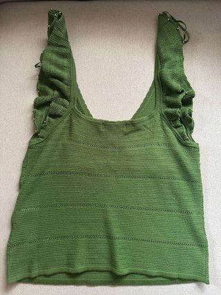 Top Tintoretto verde volantes M