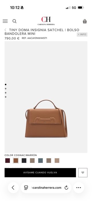 Bolso Carolina Herrera Tiny Doma Insignia Marrón