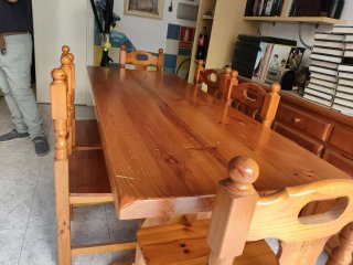 Mesa, 6 Sillas y Sinfonier Madera