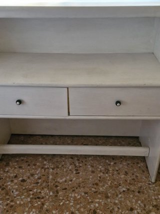Escritorio madera blanco 2 cajones