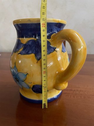 Boccale ceramica dipinto a mano fiori