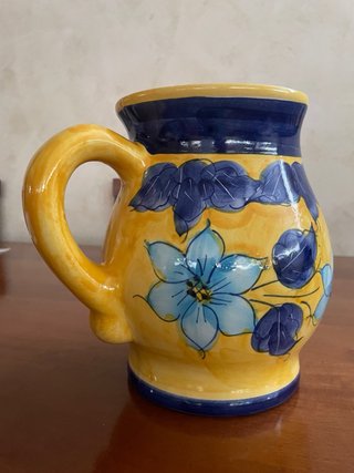 Boccale ceramica dipinto a mano fiori