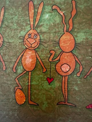 Cartel infantil Conejos Pascua Decoración