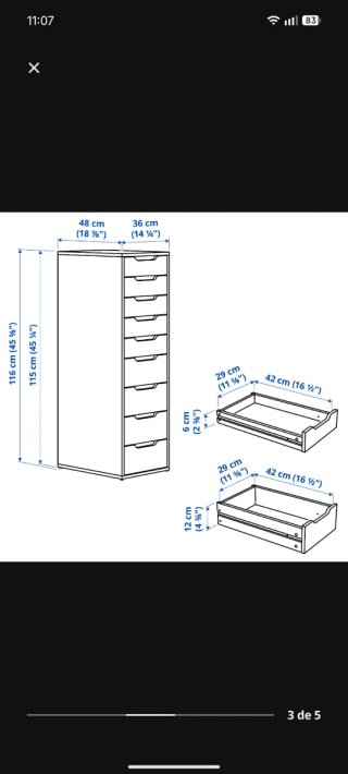 Cómoda Alex Ikea Blanca