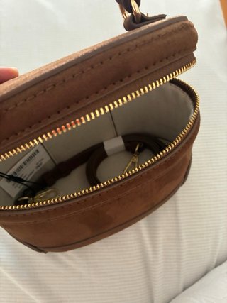 Bolso Zara Ante Marrón Nuevo con Etiqueta