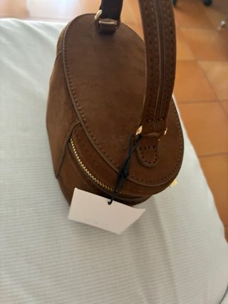 Bolso Zara Ante Marrón Nuevo con Etiqueta