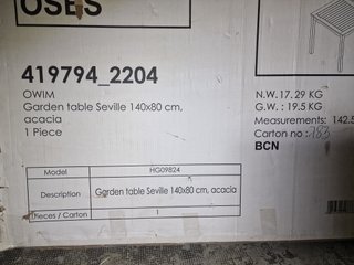 Mesa de comedor de madera maciza para jardín