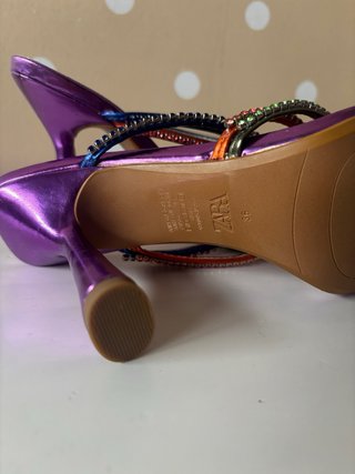 Sandalias tacón Zara multicolor talla 36