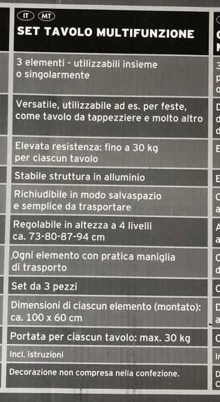 Set 3 Tavoli Multifunzione Powerfix