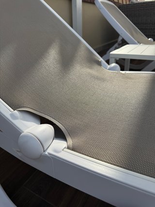 Conjunto de 2 tumbonas de jardín blanco/beige