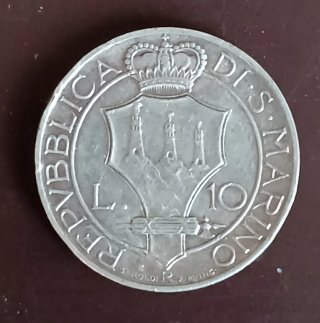Moneda 10 Liras San Marino 1937