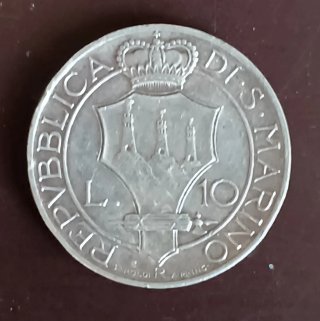 Moneda 10 Liras San Marino 1937