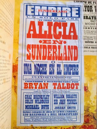 Con dibujo y firma del autor, Alicia en Sunderland
