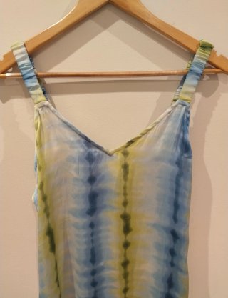 Vestido Sfera Midi Azul y Verde