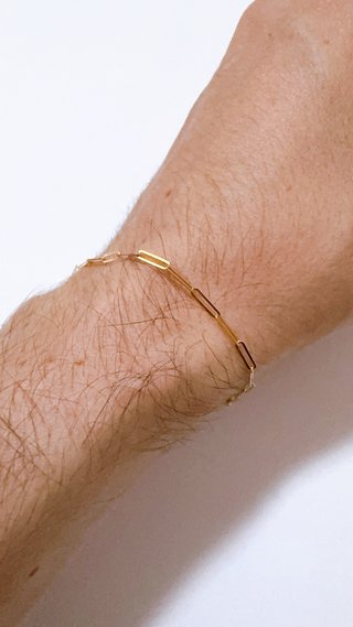 Bracciale a maglie rettangolari in oro 18kt 750