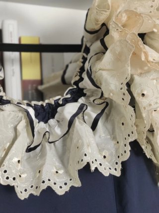 Vestido Flamenca Azul y Beige