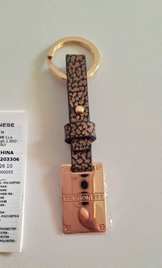 Portachiavi Borbonese in pelle e oro