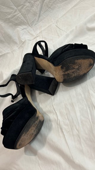 Sandalias de terciopelo negras talla 41
