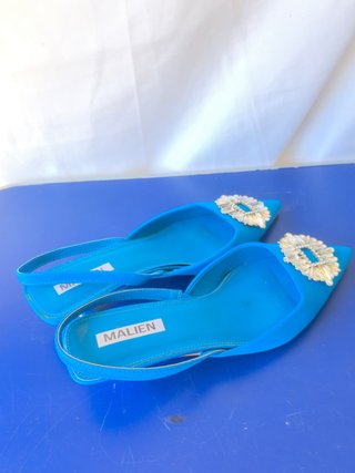Scarpe Slingback Donna Malien Azzurre con Strass