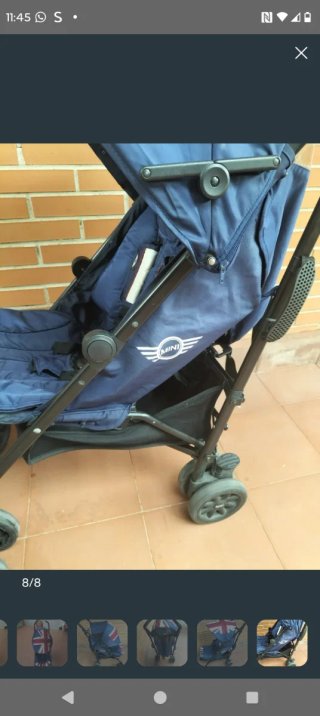 Silla de paseo azul con diseño Union Jack