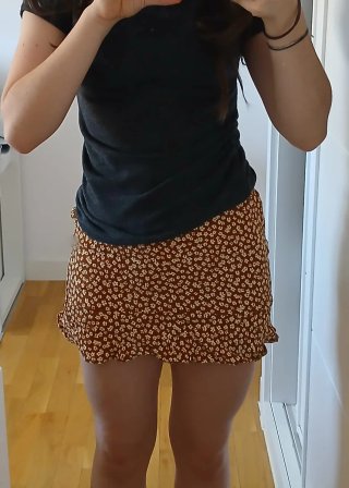 Falda corta estampada floral