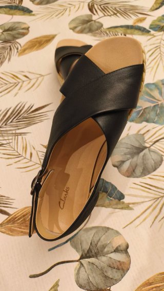 Sandalias Clarks Piel Negras Talla 40