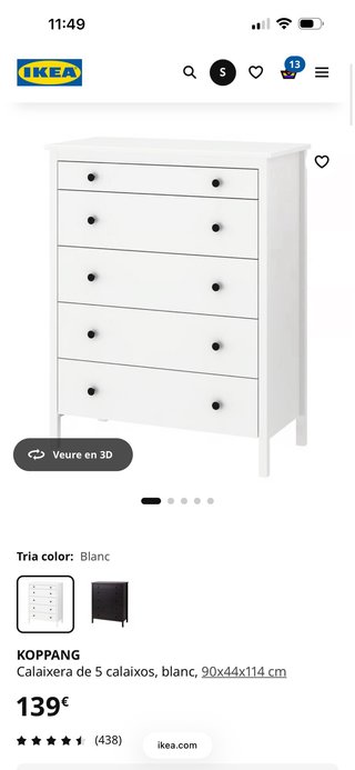 Cómoda Cajonera Ikea Blanca