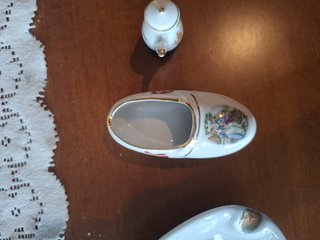 Lote 3 piezas porcelana escena galante