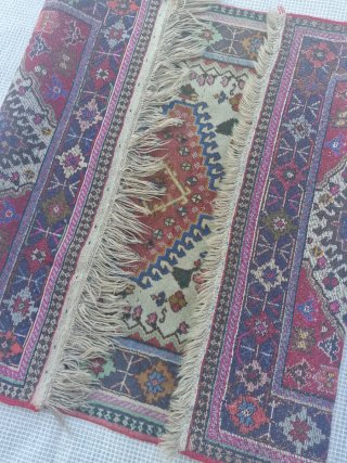 Tappeto Persiano Quasqai Lana Blu Rosso