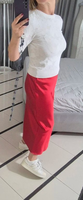 Zara gonna midi rossa tg M