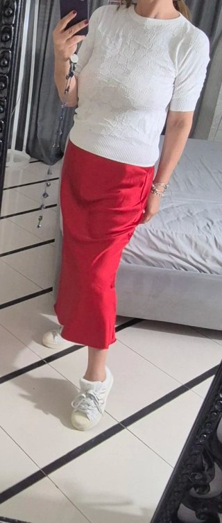 Zara gonna midi rossa tg M