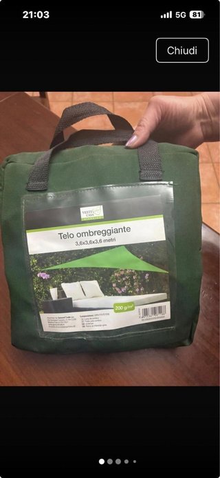 Telo Ombreggiante Vesti Casa 3,6x3,6x3,6mt