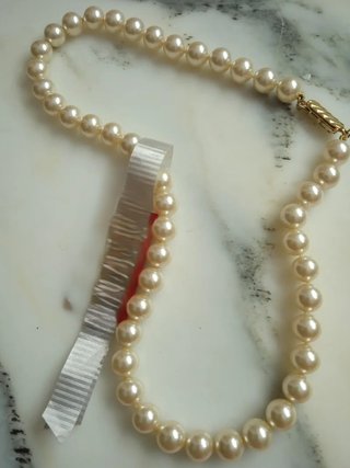 Collar Perlas Elegante Chapado Oro 24 Kilates