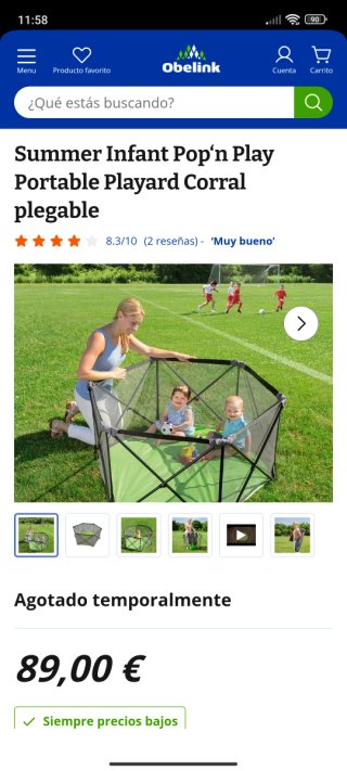 Parco giochi pieghevole e sdraio per bambini