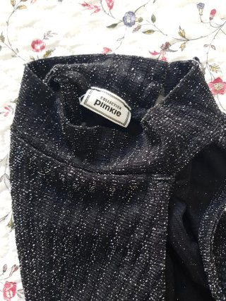 Top brillante negro para Nochevieja