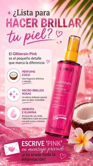 Aurodhea Glitterain Pink Body Spray