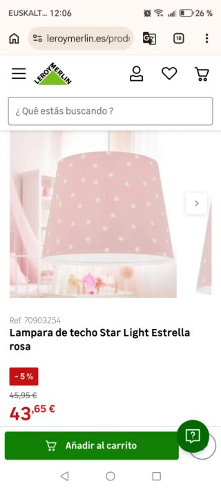 Lámpara infantil estrellas rosa