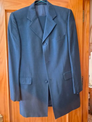 Traje Novio Azul Pavo