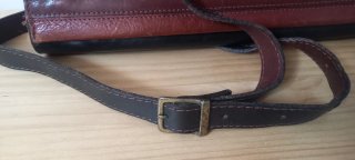 Bolso/Cartera de Piel Marrón y Negro